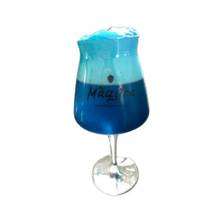 Birra artigianale di colore azzurro Màgifra N3