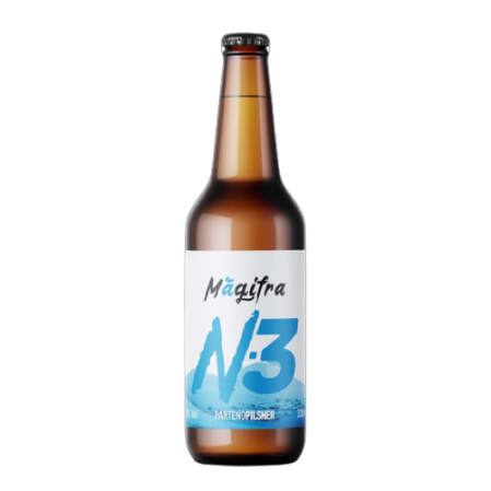 Birra artigianale di colore azzurro Màgifra N3